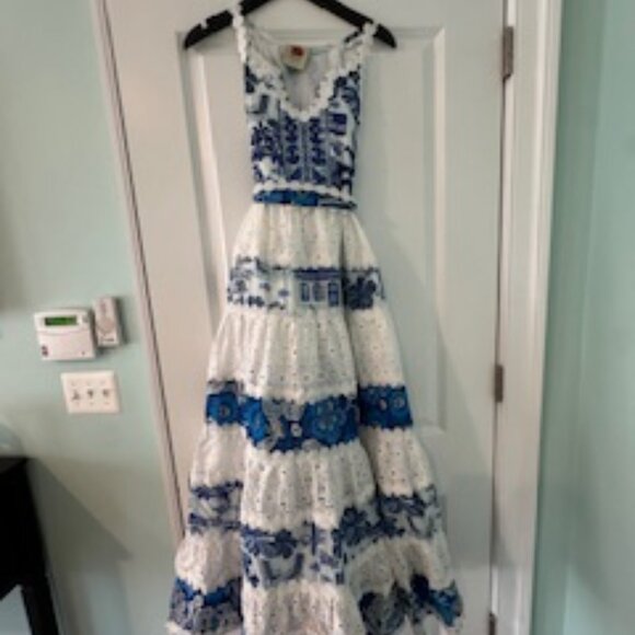 FARM Rio Dresses & Skirts - *New with tags* Farm Rio Maxi Dress Mixed White And Blue Prints